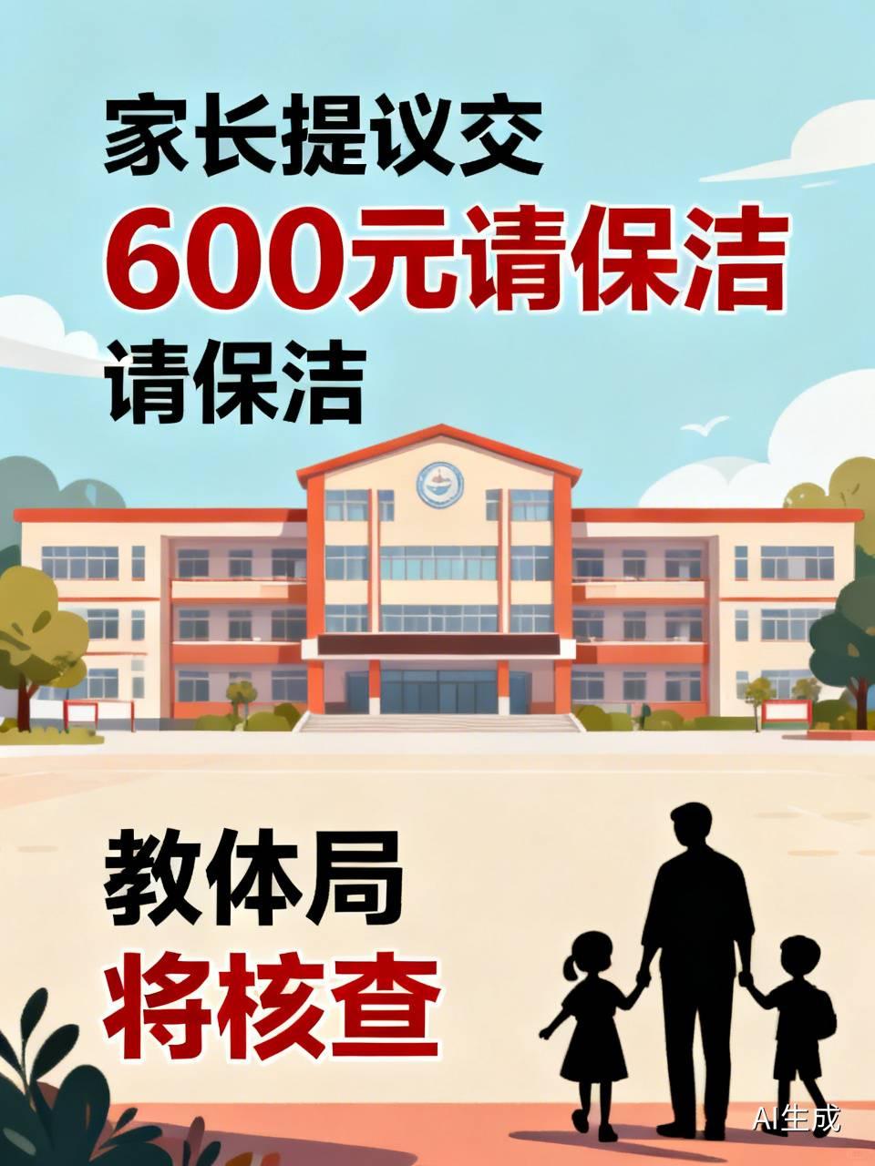 9月1日，西昌某学校的家长交流群里，有家长提出倡议，每户出资600元聘请专职保洁