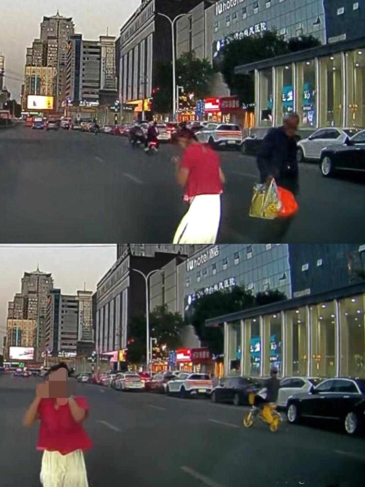 蹒跚老人拎东西横穿马路，
红衣女子好心搀扶被打飞眼镜；兰州警方：
打人者已找到，