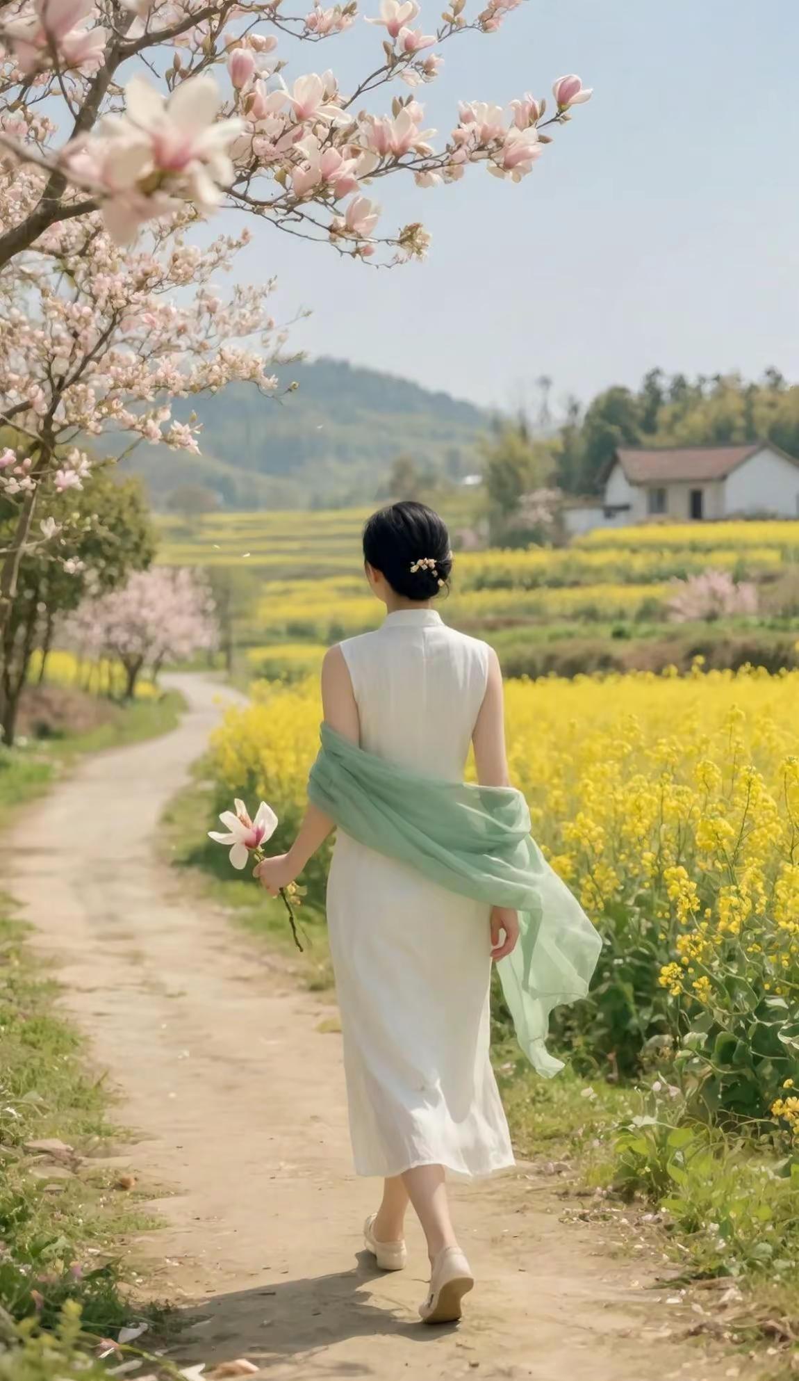 远山回响。AI春日漫步写真 每日分享   城市的森林，只长摩天，不长草木。我站在