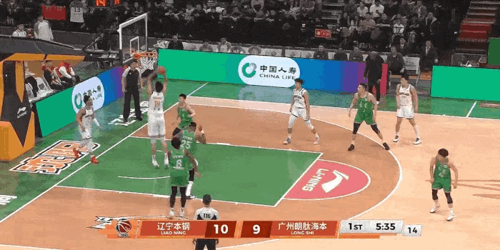 辽宁半场55-34领先广州！徐昕空砍11+4难救主半场战罢，辽宁以55-34领先