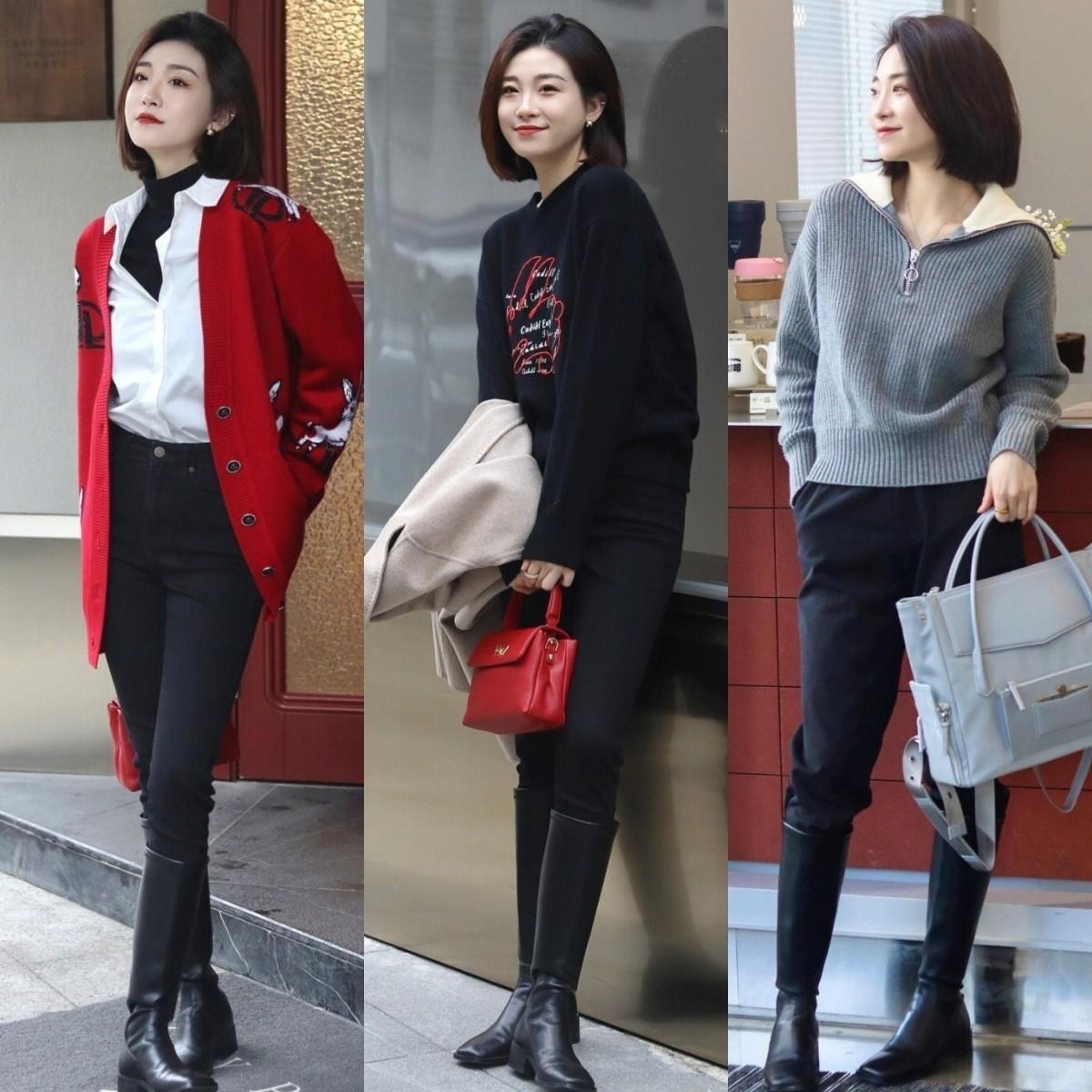 难怪女人都扔掉短靴了，今年的靴子流行“过踝不过膝”，时髦显高
过膝不过膝的靴子是