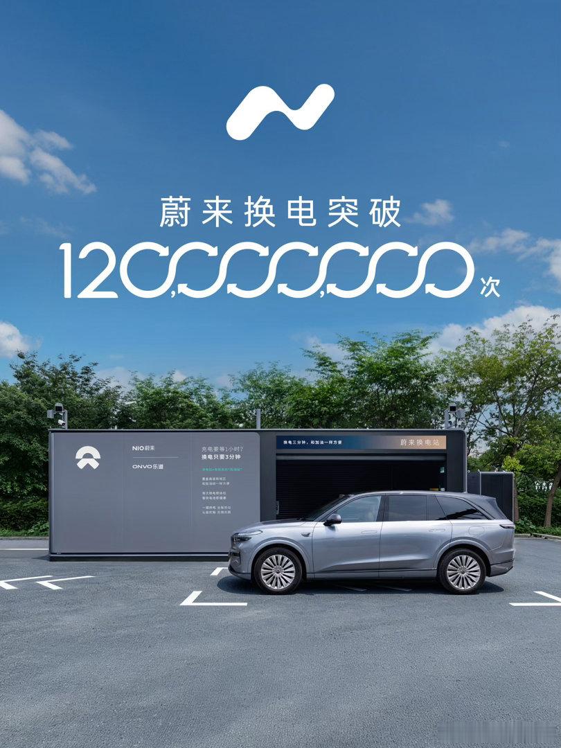 2026年8月7日08:09:16，蔚来能源换电突破1.2亿次！这里面差不多有我