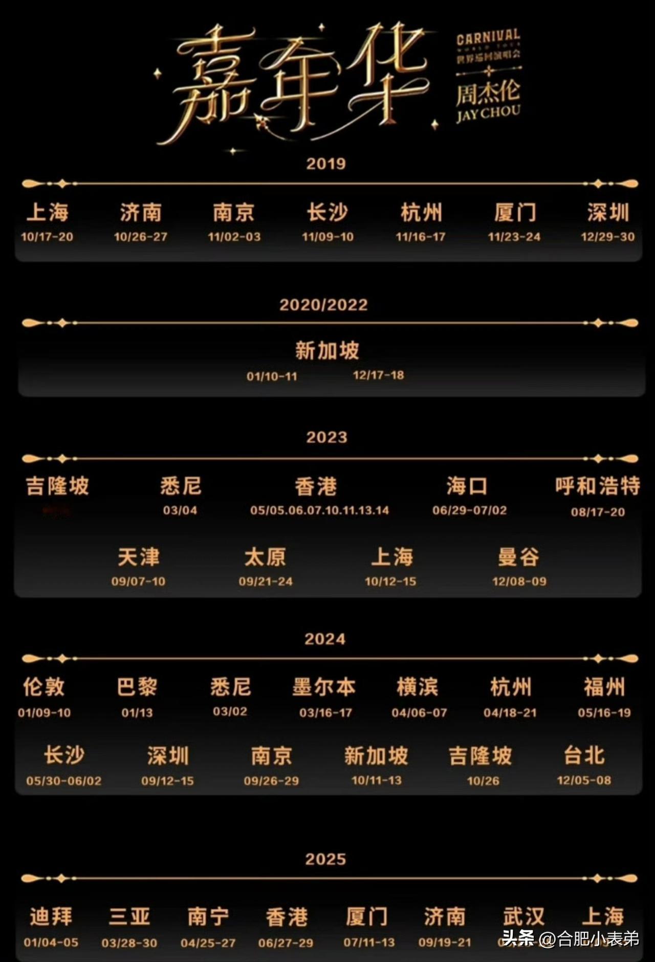 合肥等一个下一次
从2019到2025，跨越六年的周杰伦嘉年华巡演终于落幕了。2