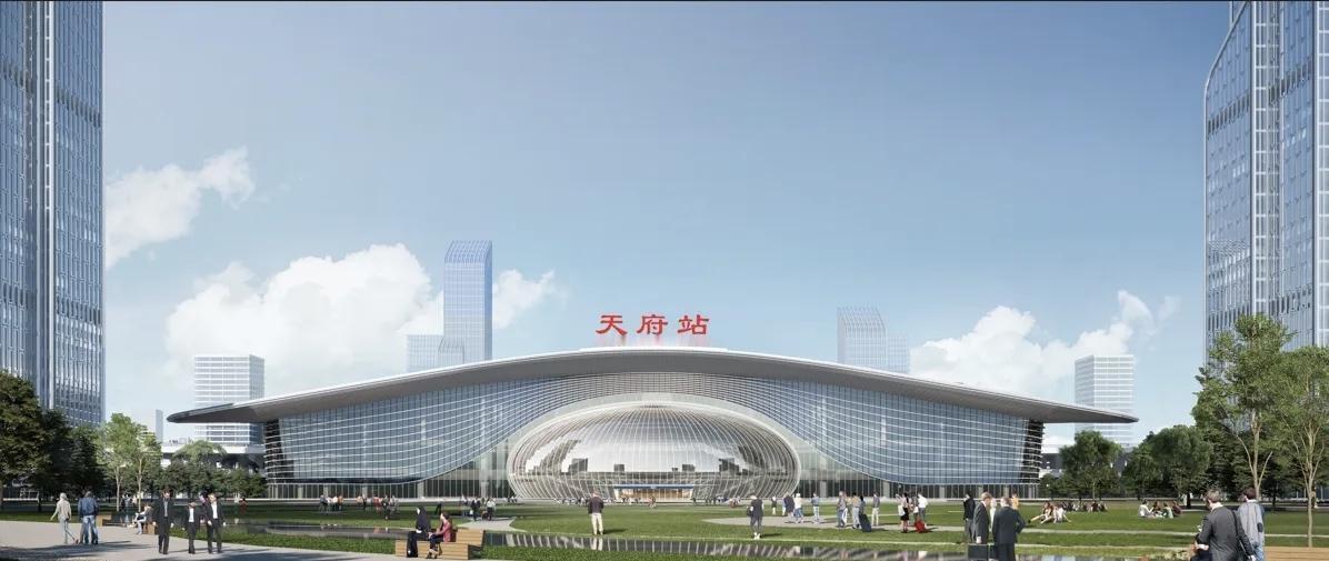 作为成渝地区双城经济圈核心交通枢纽，位于成都天府新区兴隆湖以东的天府站建设迎来关