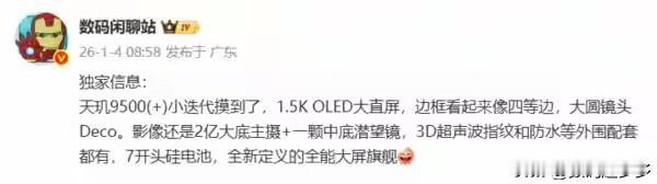 vivo X300s具体配置曝光，将配备1.5K OLED大直屏，边框或采用四等