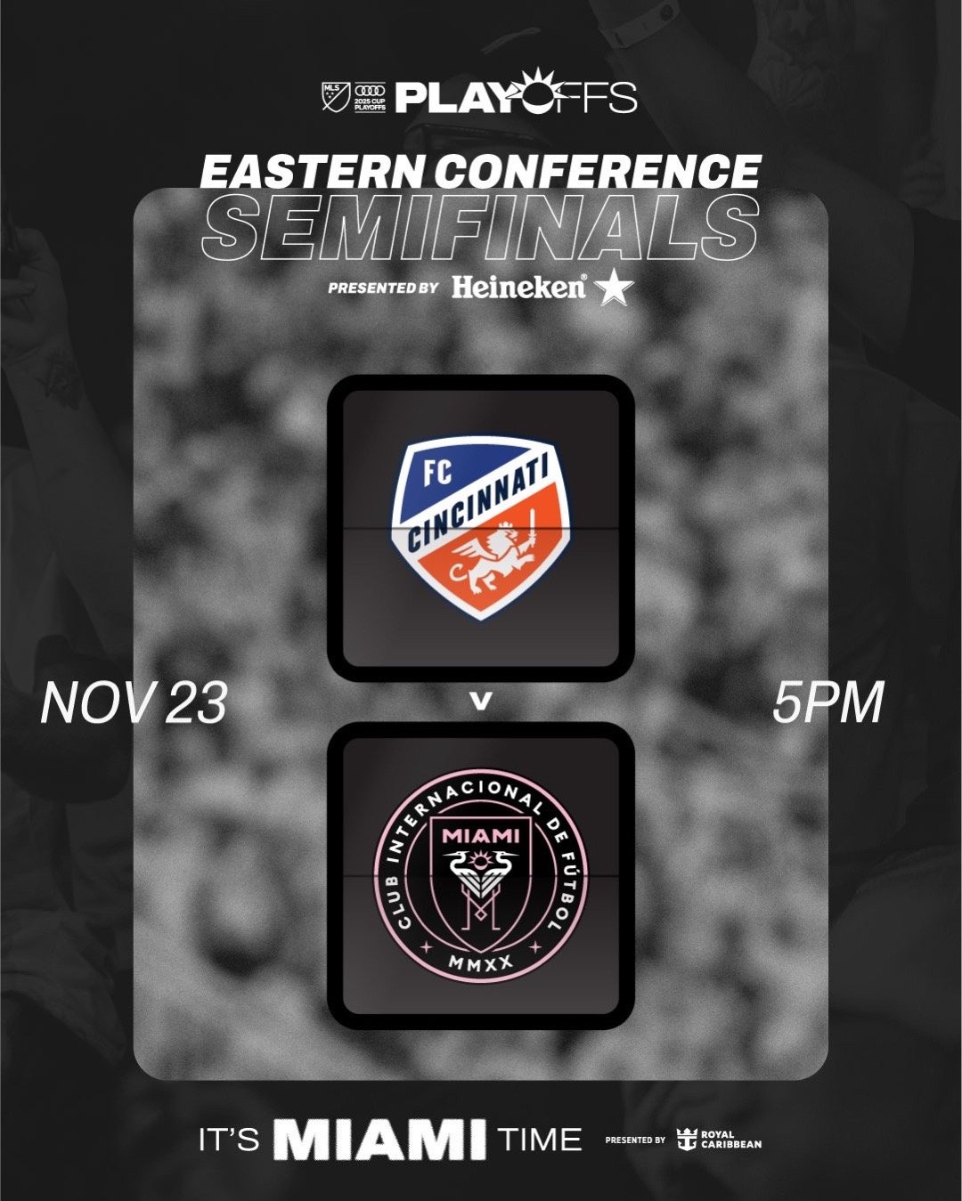 🔜mls季后赛 1/8决赛单场淘汰赛日期确定！🔥辛辛那提vs迈阿密国际：当地