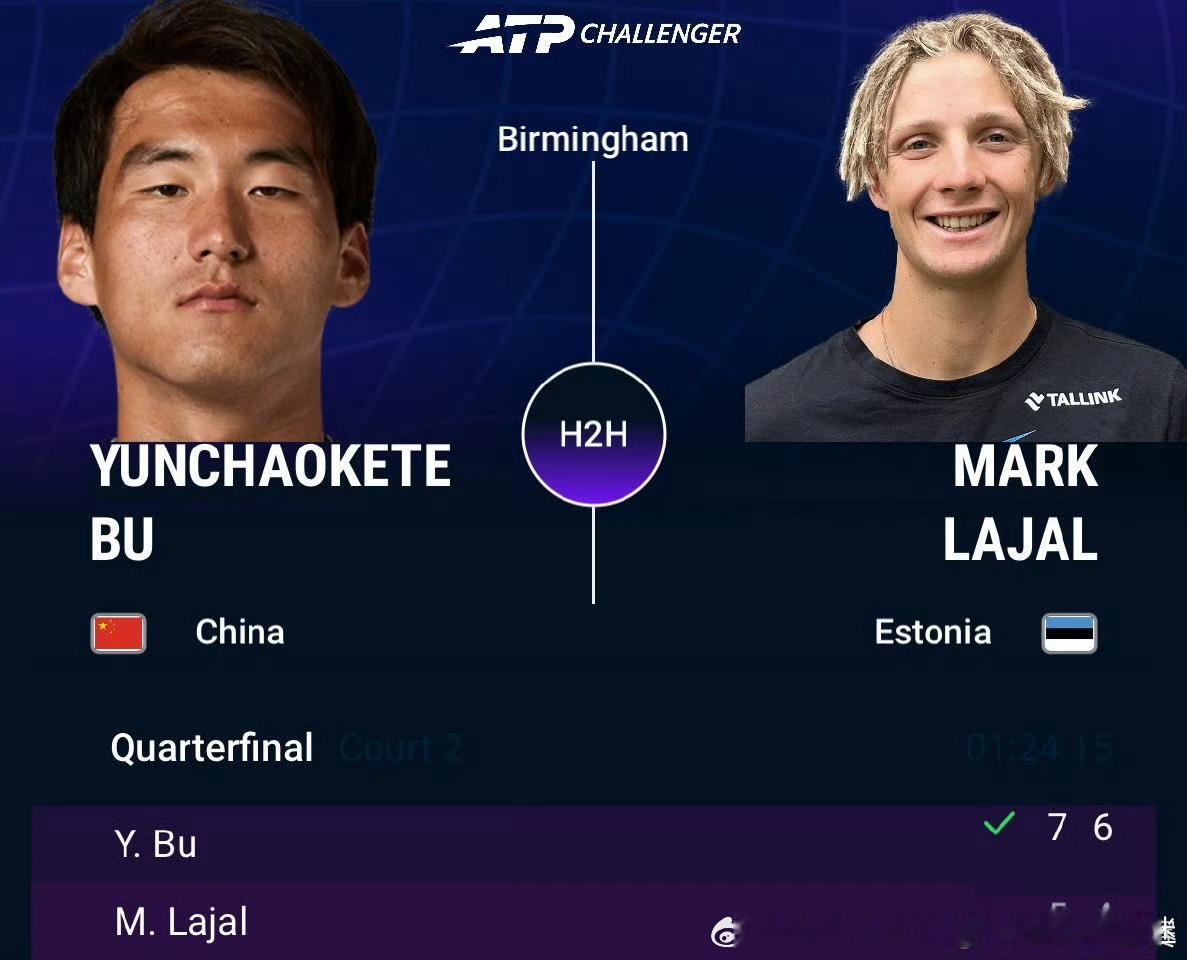 🇨🇳布云朝克特晋级四强4️⃣💪🔥ATP挑战赛🇬🇧伯明翰站1/41️⃣