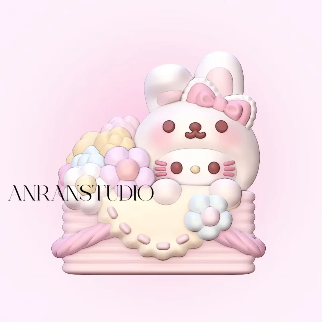 花园系列Kitty花篮【3D硅胶模具】