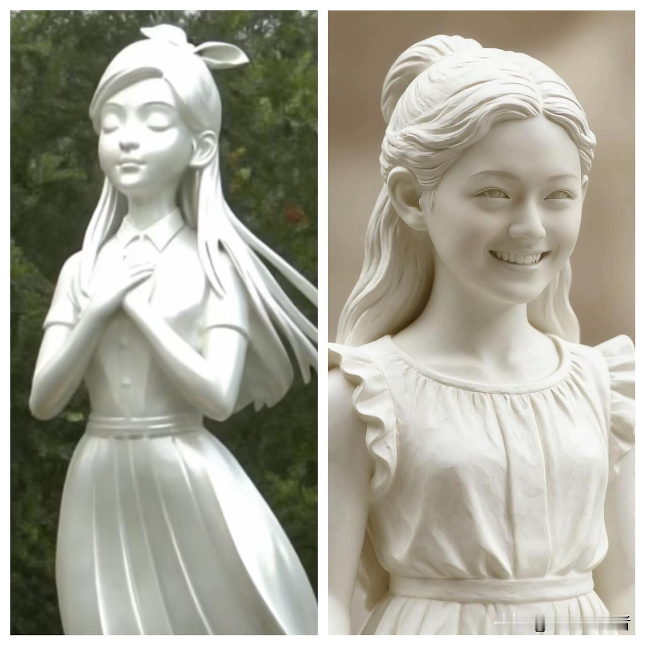 同样是大S的雕塑照片
这一细节谁注意到了
左边是具俊晔耗时一年，花费71万，为爱