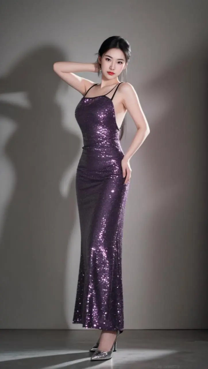 AI紫裙光影照 随变ai随便玩