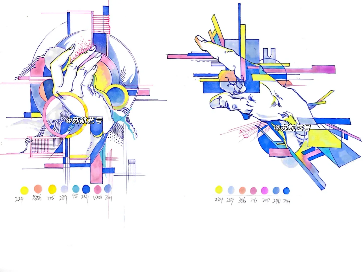 南京艺术学院设计考研手绘—手势元素