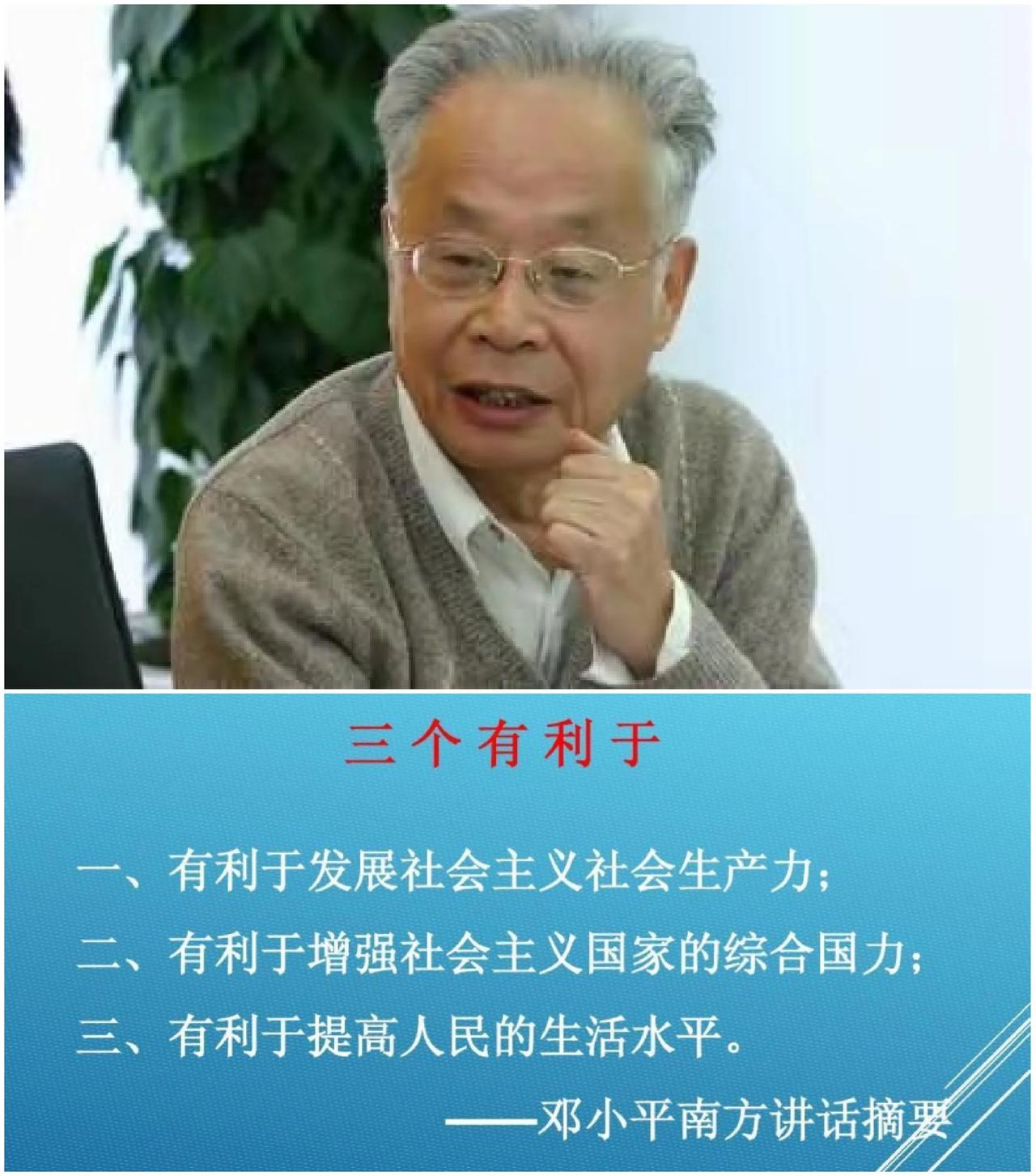 何祚庥院士认为区分“左右”的依据是一个中心即“经济建设为中心”，具体化为“三个有