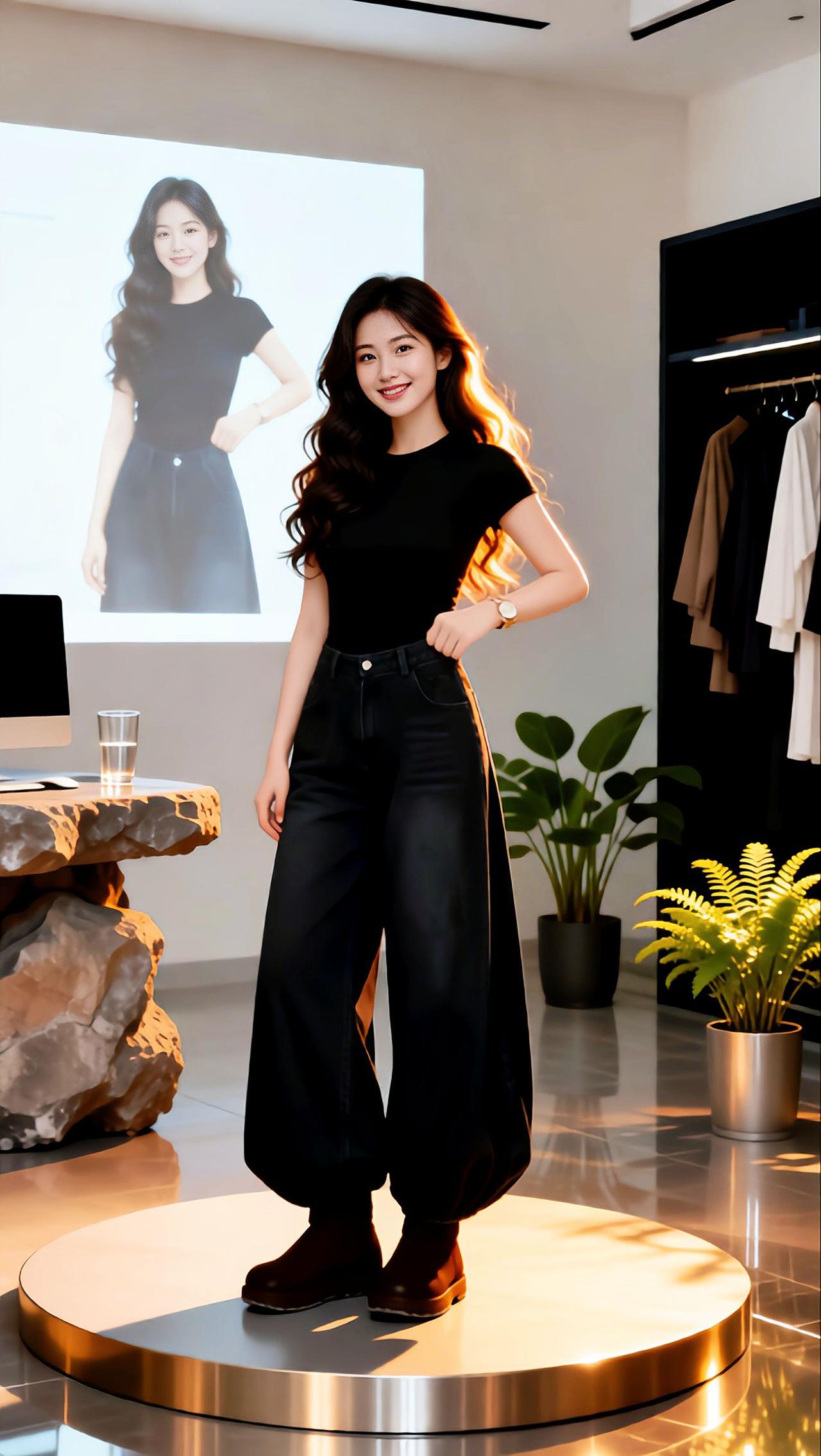 分享穿搭 穿搭 每日分享 弯刀裤弯刀阔腿牛仔裤