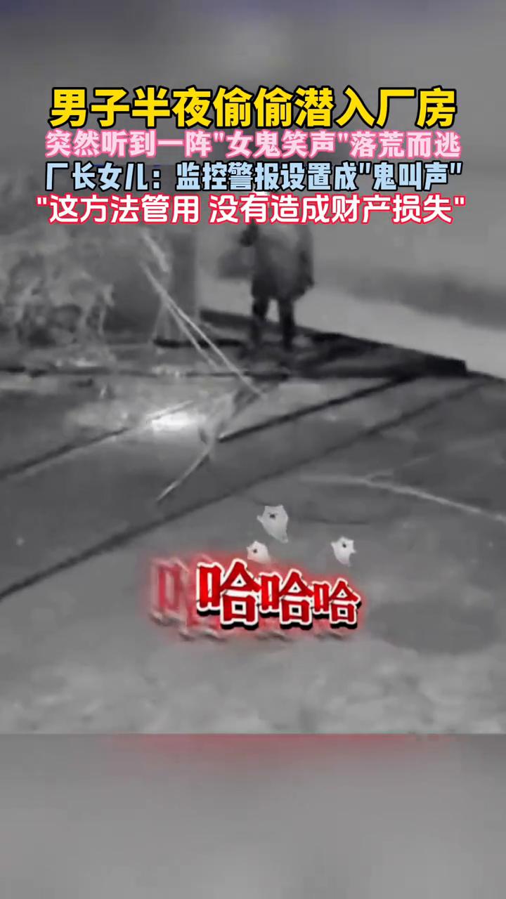 男子半夜偷偷潜入厂房，突然听到一阵"女鬼笑声"落荒而逃。厂长女儿：监控警报设置成