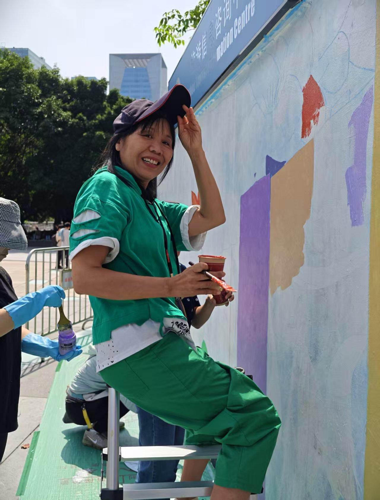 晒图笔记大赛我志愿我快乐，花城广场义务绘画