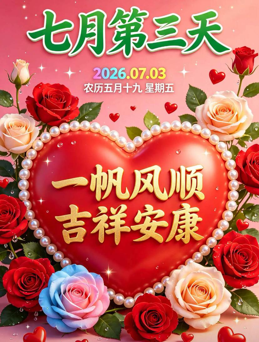 🌺2026 年 7 月 3 日 周五 早安.晨光入户.清风送福🌺

🌱🌅