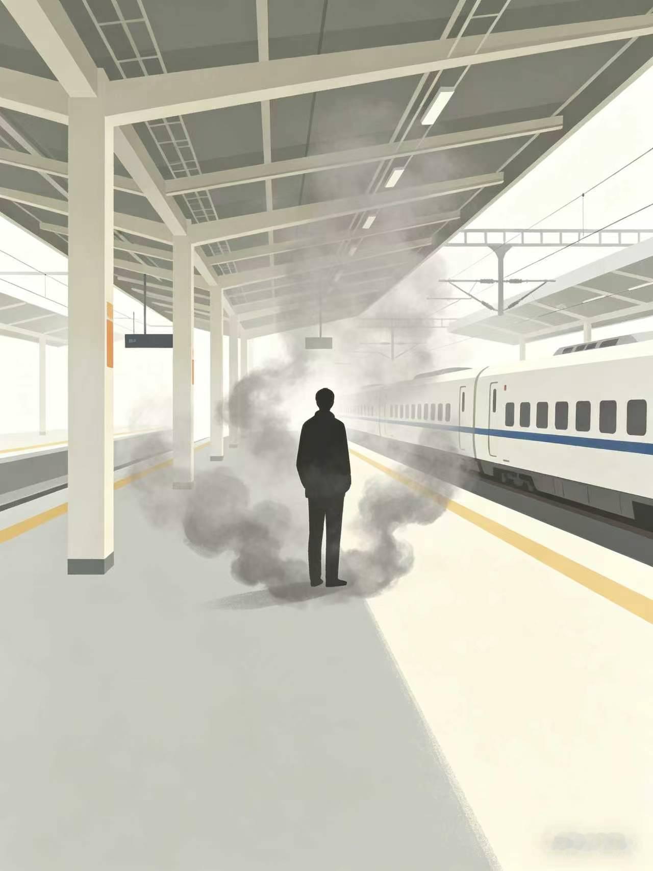 我认为应该

列车门“滴”一声打开，你冲出去，想给憋了一路的肺来点新鲜空气。然后