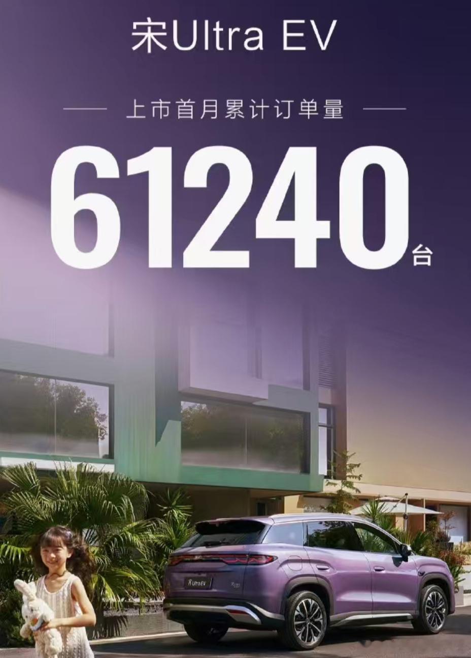 宋Ultra EV上市一个月，订单达61240台不是比亚迪不行了，而是大家都在等