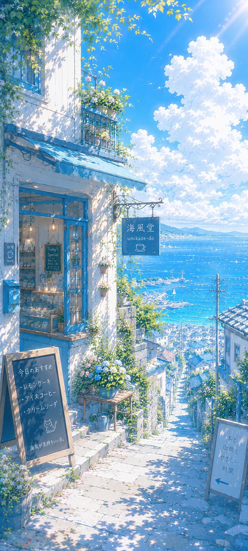 日系动漫壁纸夏天｜清新｜日系｜蓝色 