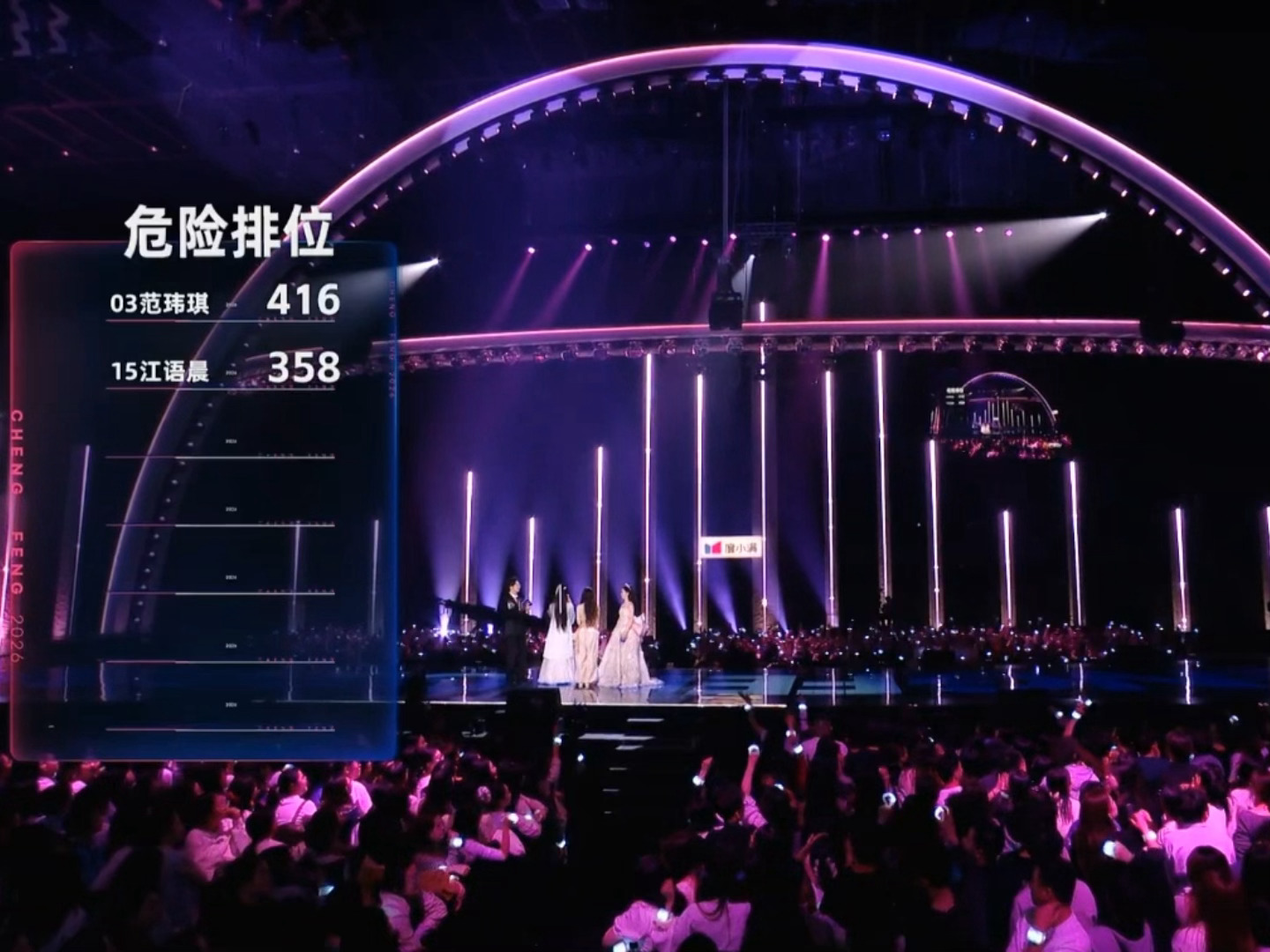 全场都在大喊代斯的名字。。。乘风初舞台直播