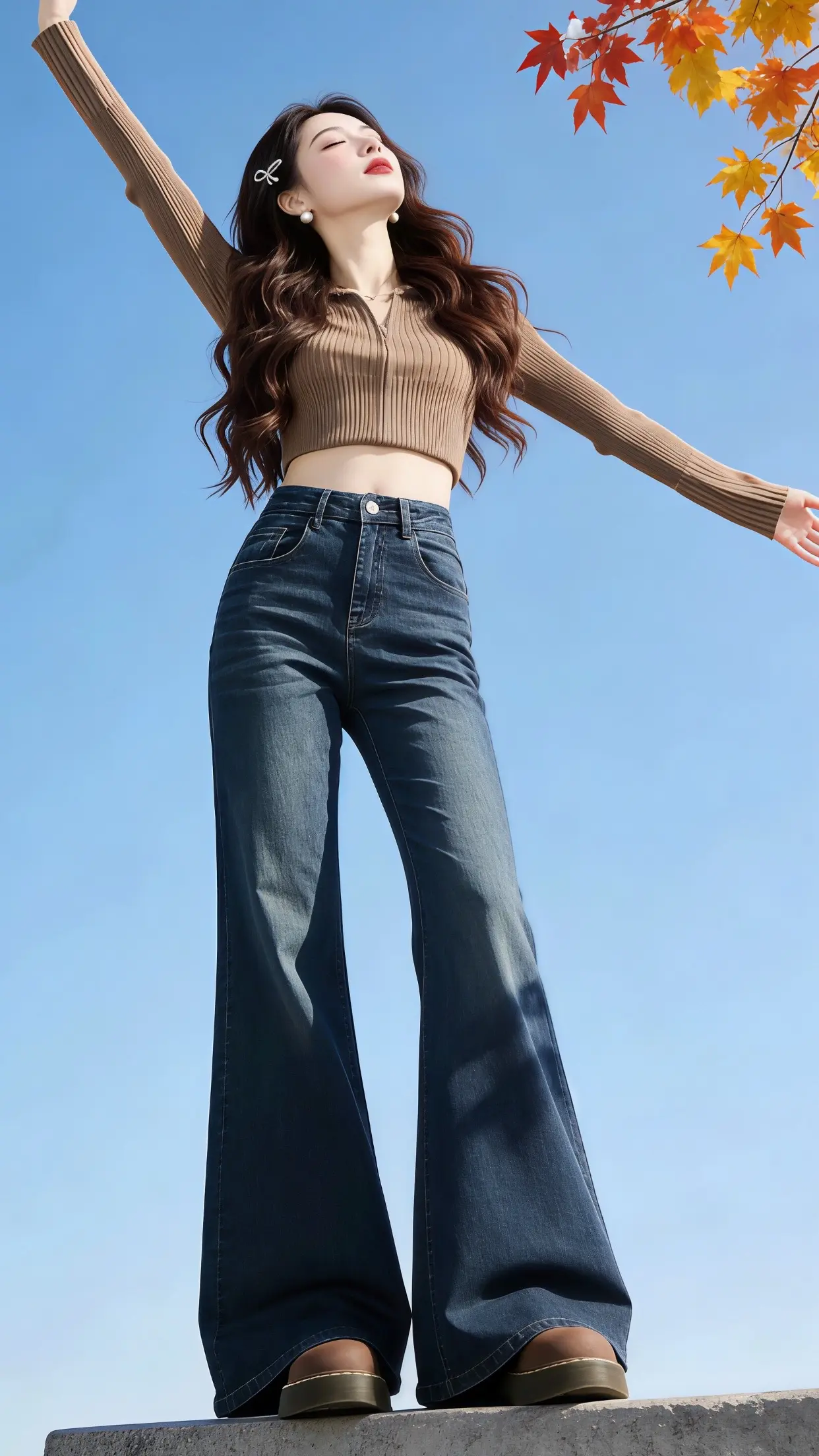 阔腿牛仔裤 显高显瘦显腿长 穿出自己的风格 过年穿什么 春款上新