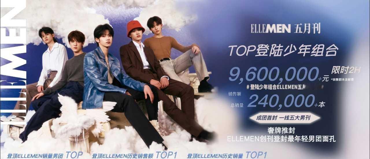 tg. 登陆少年ELLEMEN杂志战报来啦🎊奢牌推封✅登封最年轻男团✅历史销 