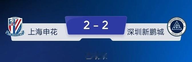 这场球赛真是踢得够激烈的，但结果对两边都不太友好。上海申花跟深圳新鹏城最后打了个