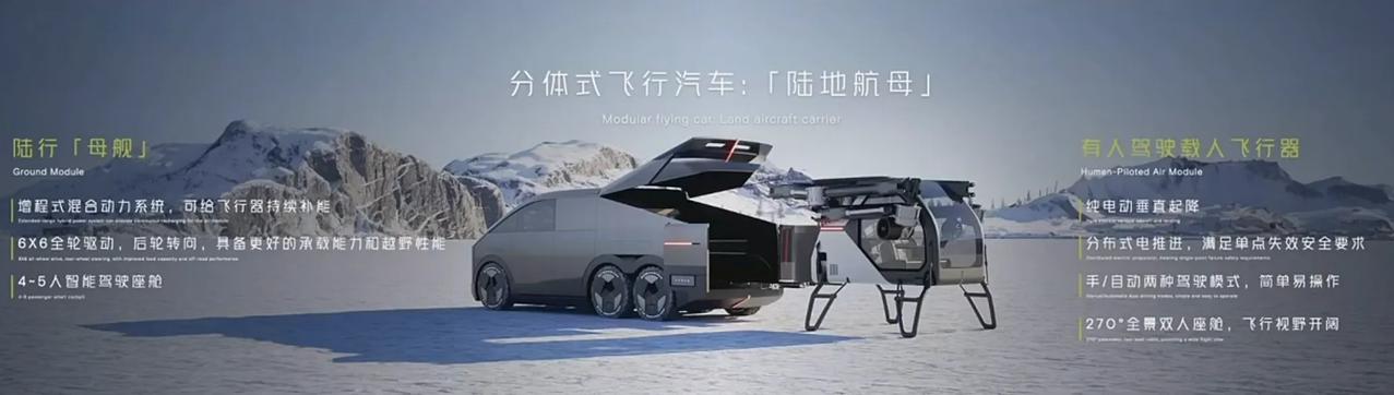 #1024小鹏汽车科技日#车没啥意思了
​小鹏直接给你整上了陆地航母
​车拉着飞