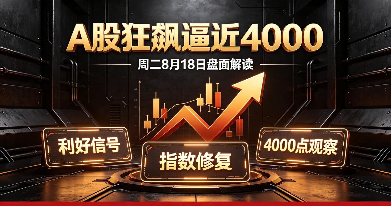 利好来了利好来了！A股狂飙逼近4000，周二8月18日剧本已浮出水面

大家好，