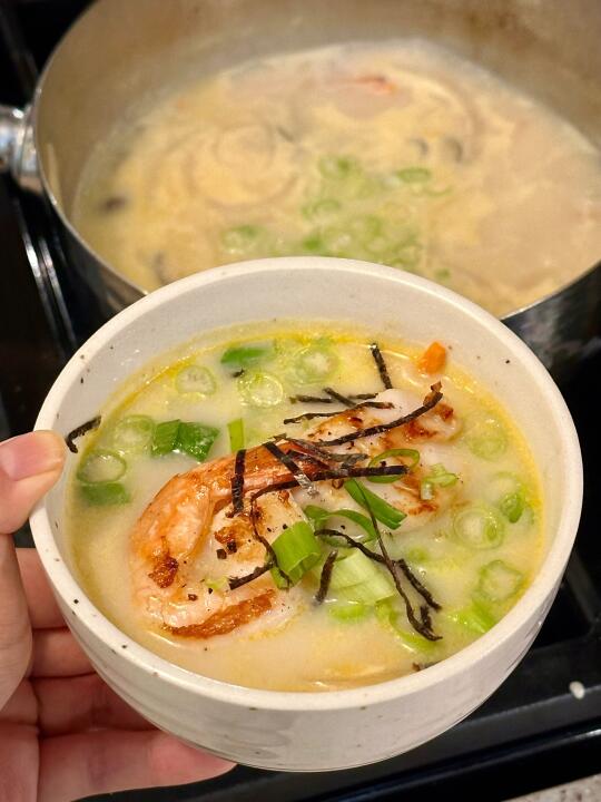 和风扇贝豆乳味噌汤🍲浓郁醇香惊人的鲜甜🐚