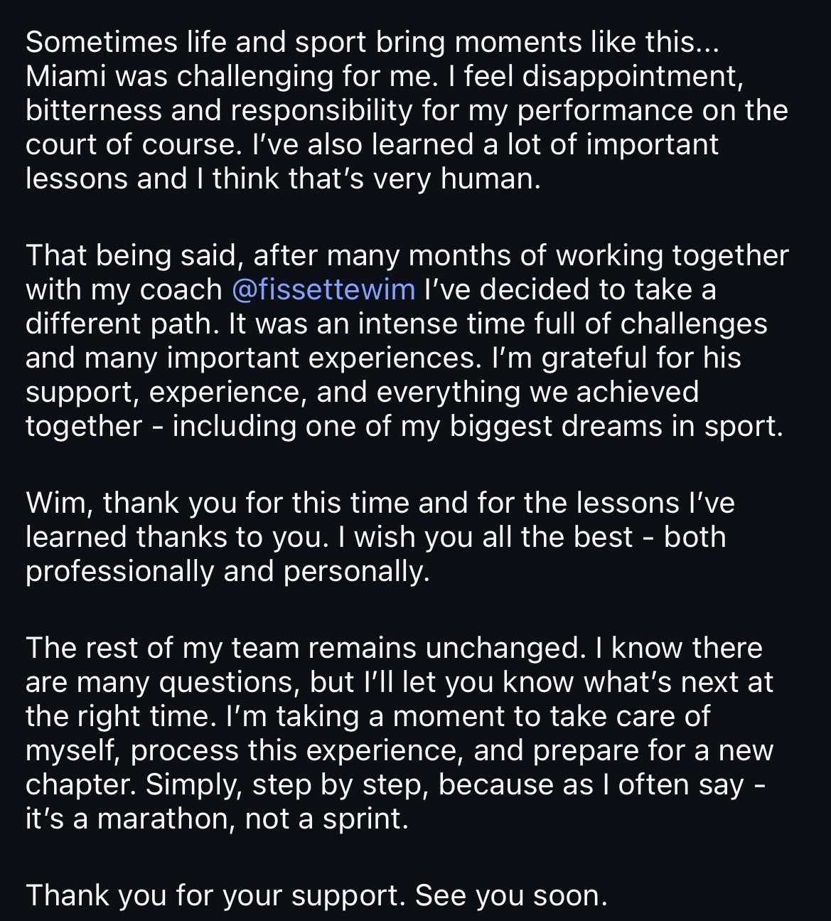 斯瓦泰克想通啦！抽刀断水与费塞特结束合作，其余团队成员不变。Back to th