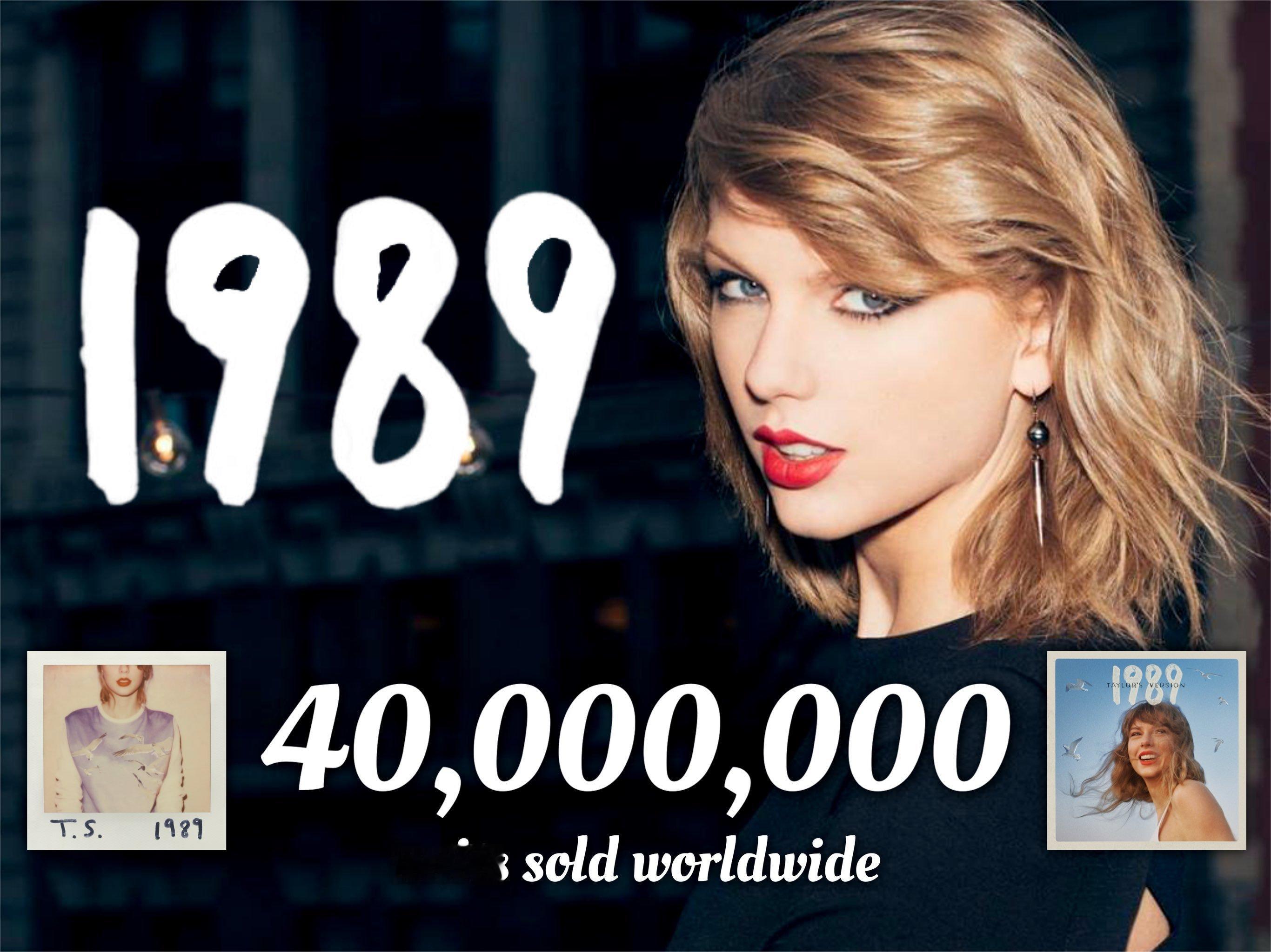 霉霉Taylor Swift的专辑《1989》全球销量突破4000万张，是音乐史
