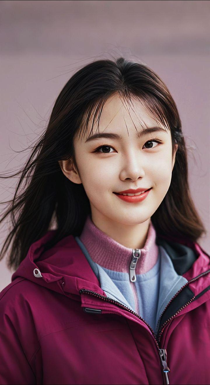 AI扩图 AI冲锋衣甜微笑