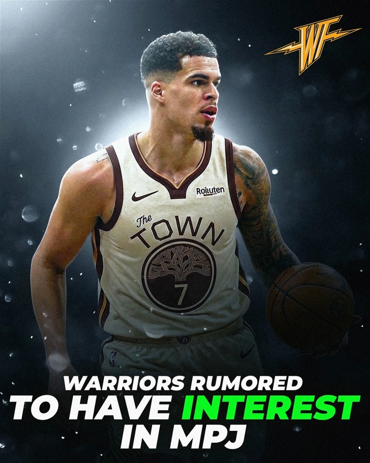 哥们穿勇士球衣还挺帅的，以库明加和首轮作为主要筹码我举双手双脚赞成