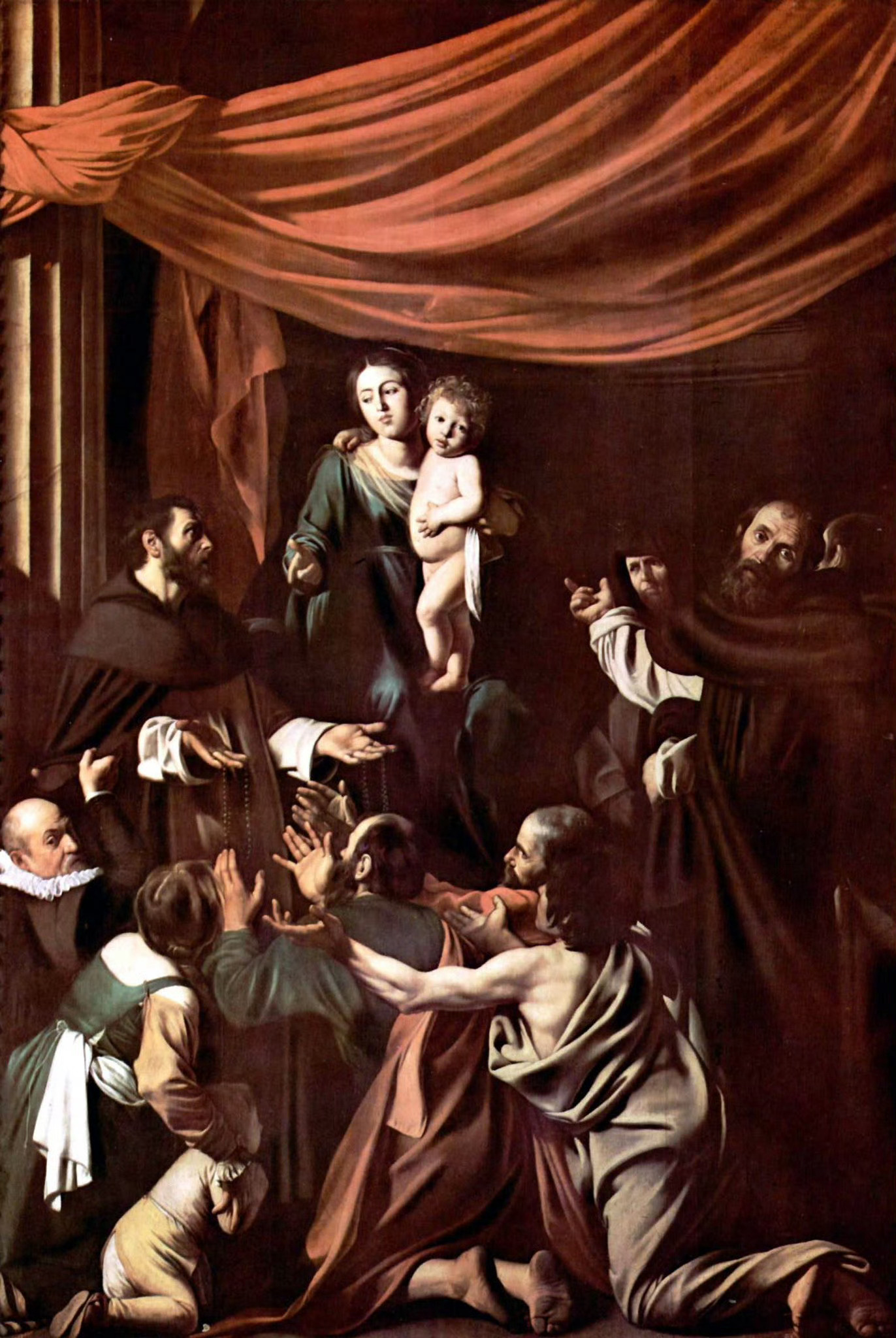 卡拉瓦乔 《玫瑰（经）圣母》Madonna of the Rosary (Mad