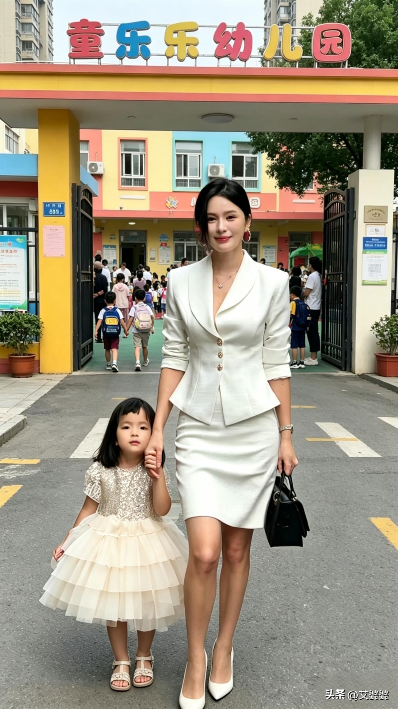 最美不过大手牵小手，当精致妈妈和可爱女儿同框，这双倍的好看，就是世间最动人的风景