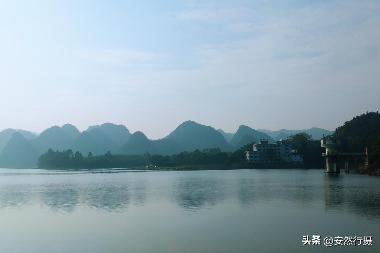 晒图笔记大赛柳州洛满镇龙怀水库风景。
