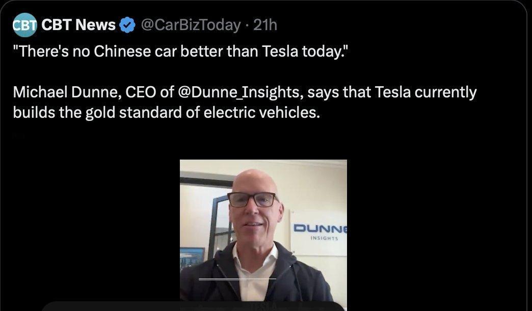 国际知名的汽车行业专家、中国汽车市场与电动汽车（EV）领域资深分析师迈克尔·邓恩