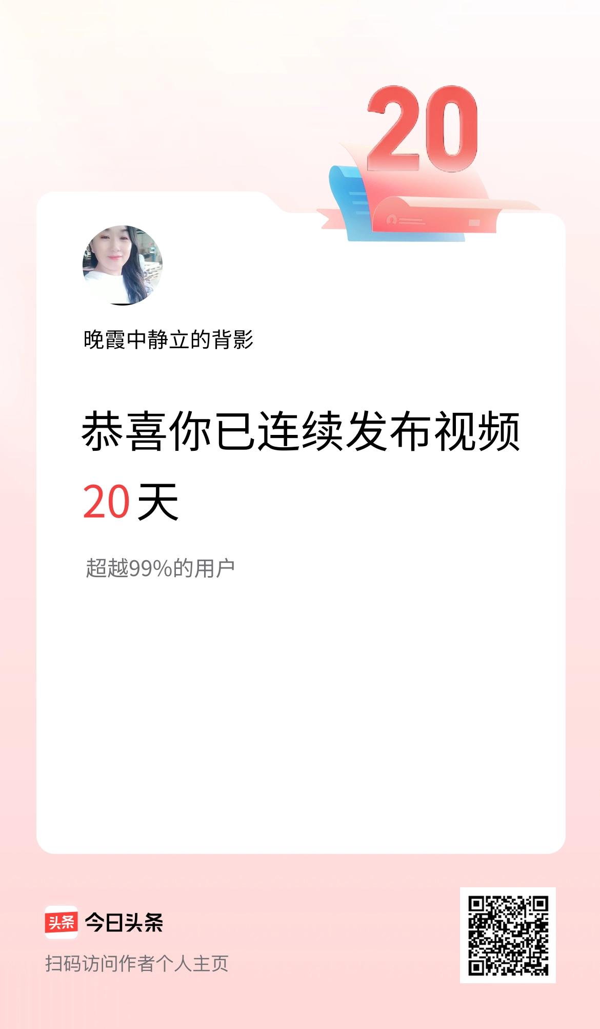 我在头条连续视频投稿20天