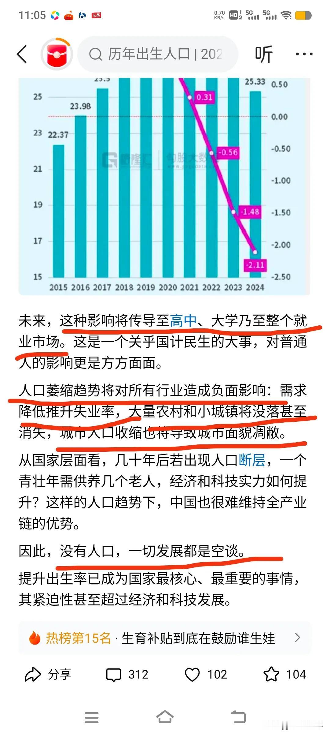 继幼儿园免费政策出台后，再推出3岁以下育儿补贴，生育政策持续加码背后是我国出生率