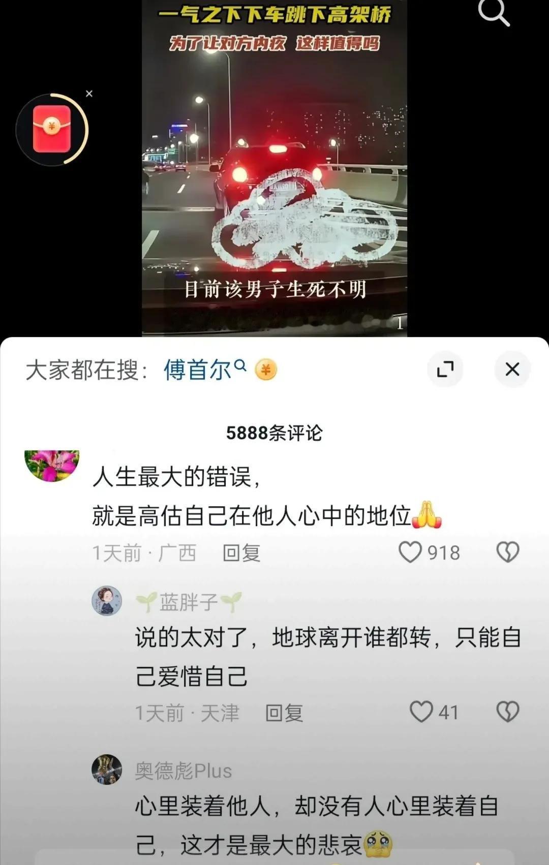 高架桥惊变：一男子与妻子激烈争吵后，跳下高架桥，冲动的一跃与冷静的身影
 
近日