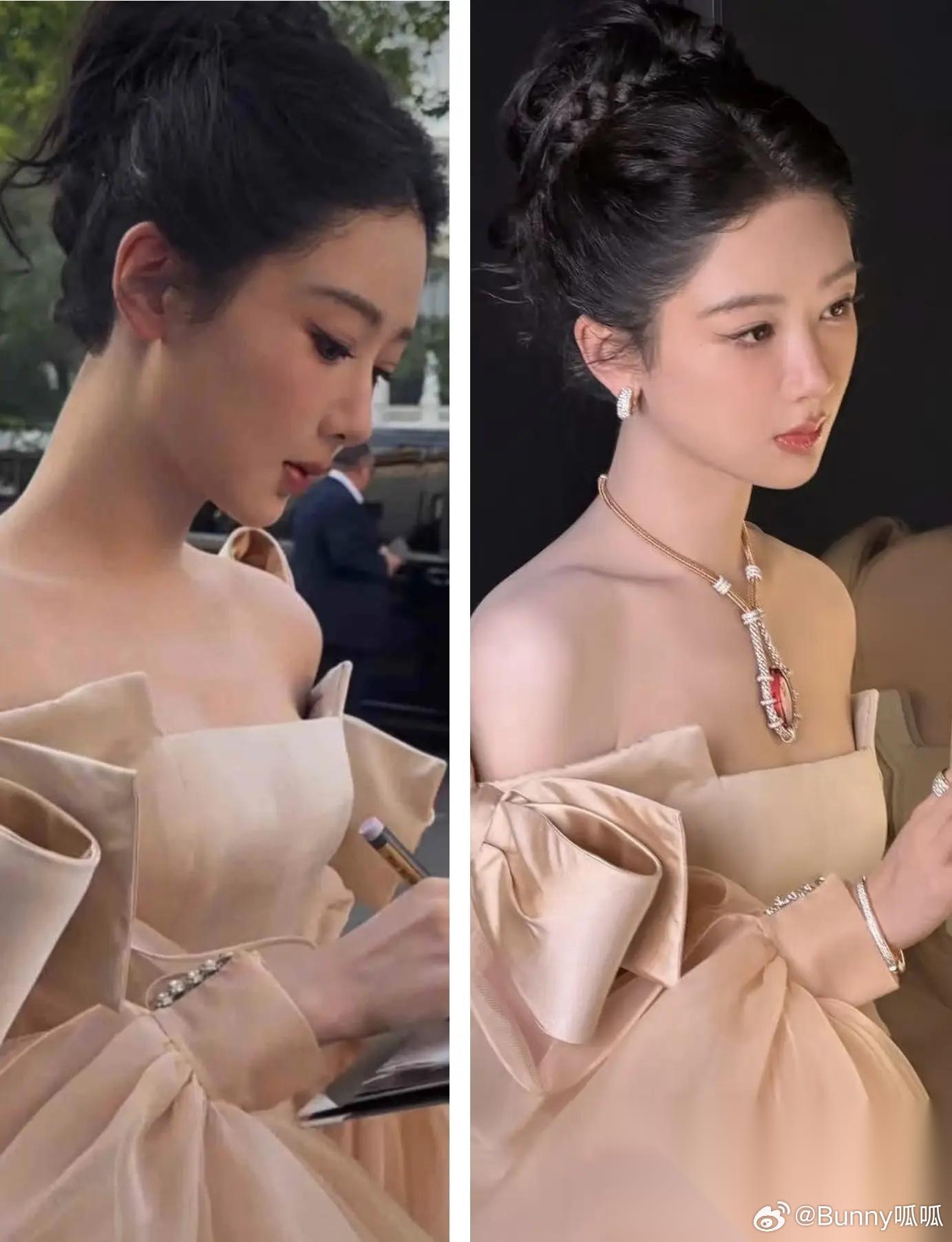 大家发现了吗？巴黎活动杨紫进场前脖子是空的，进场后才戴上项链！ 一般而言，出席活