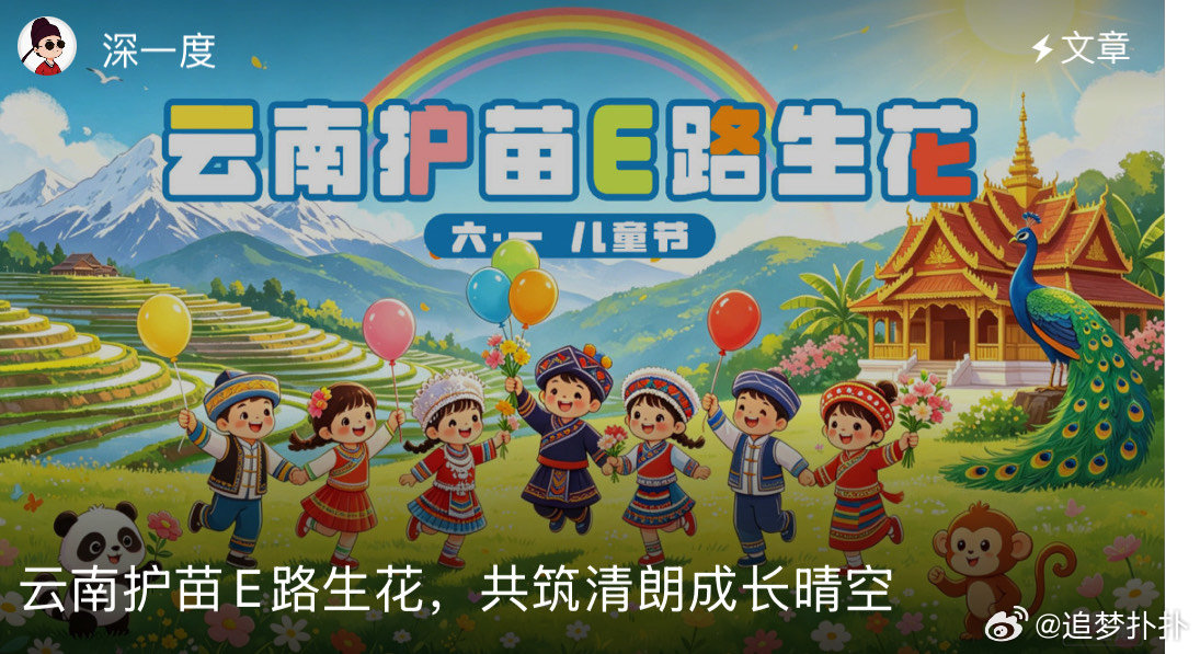 “云南护苗E路生花 云南的鲜花开遍了世界，而比鲜花更绚烂的，是这里对未来的投资。