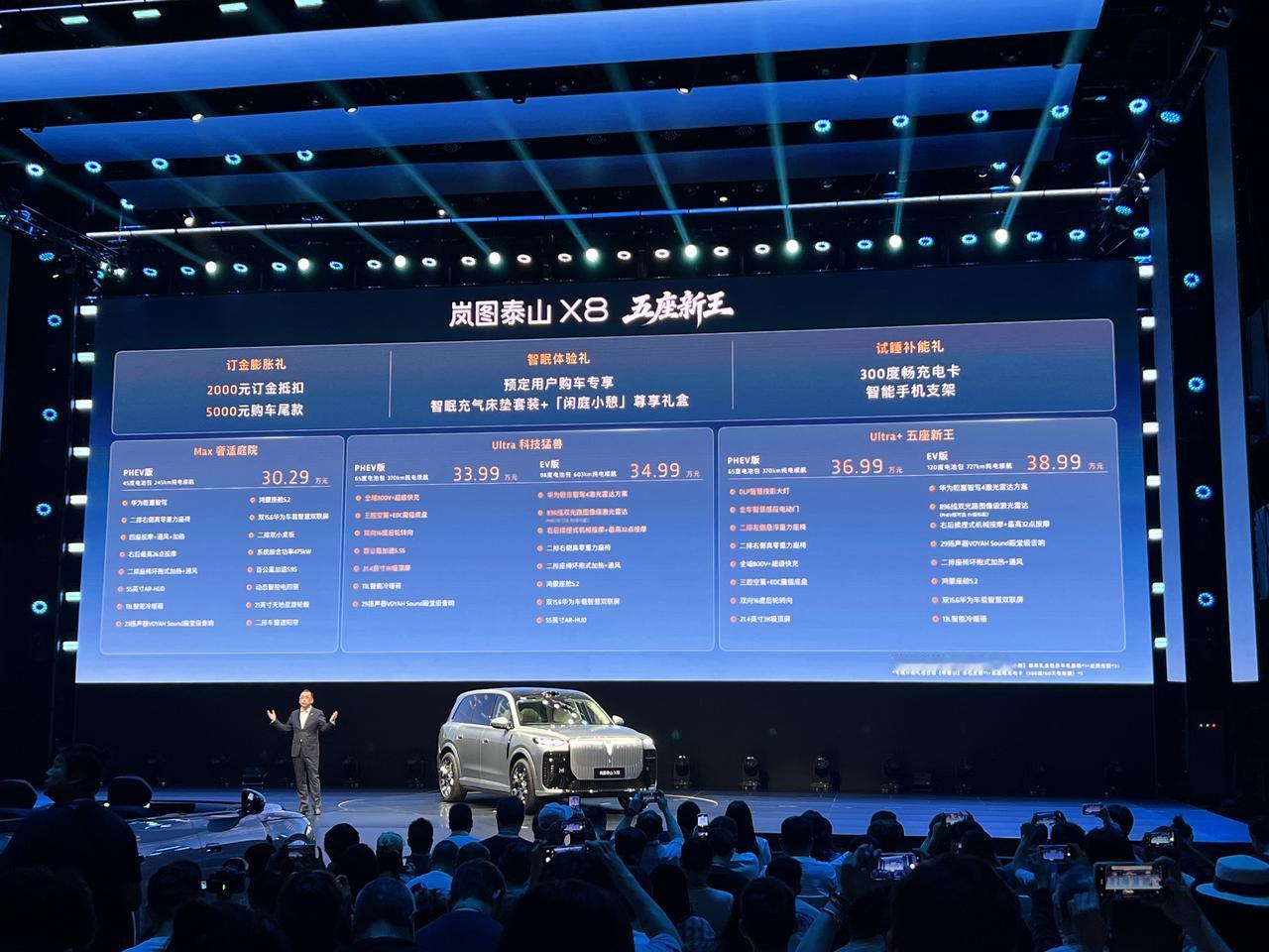 岚图泰山X8真的是一款很特别的车，车长5米2，轴距超3米的体格，明明做大六座都足