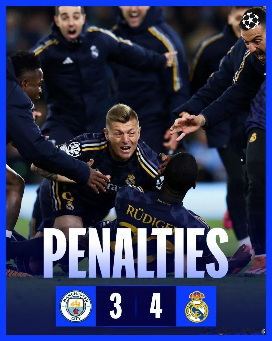 2018年C罗离开后的皇马：

2020年西甲联赛冠军
2021年欧冠半决赛
2