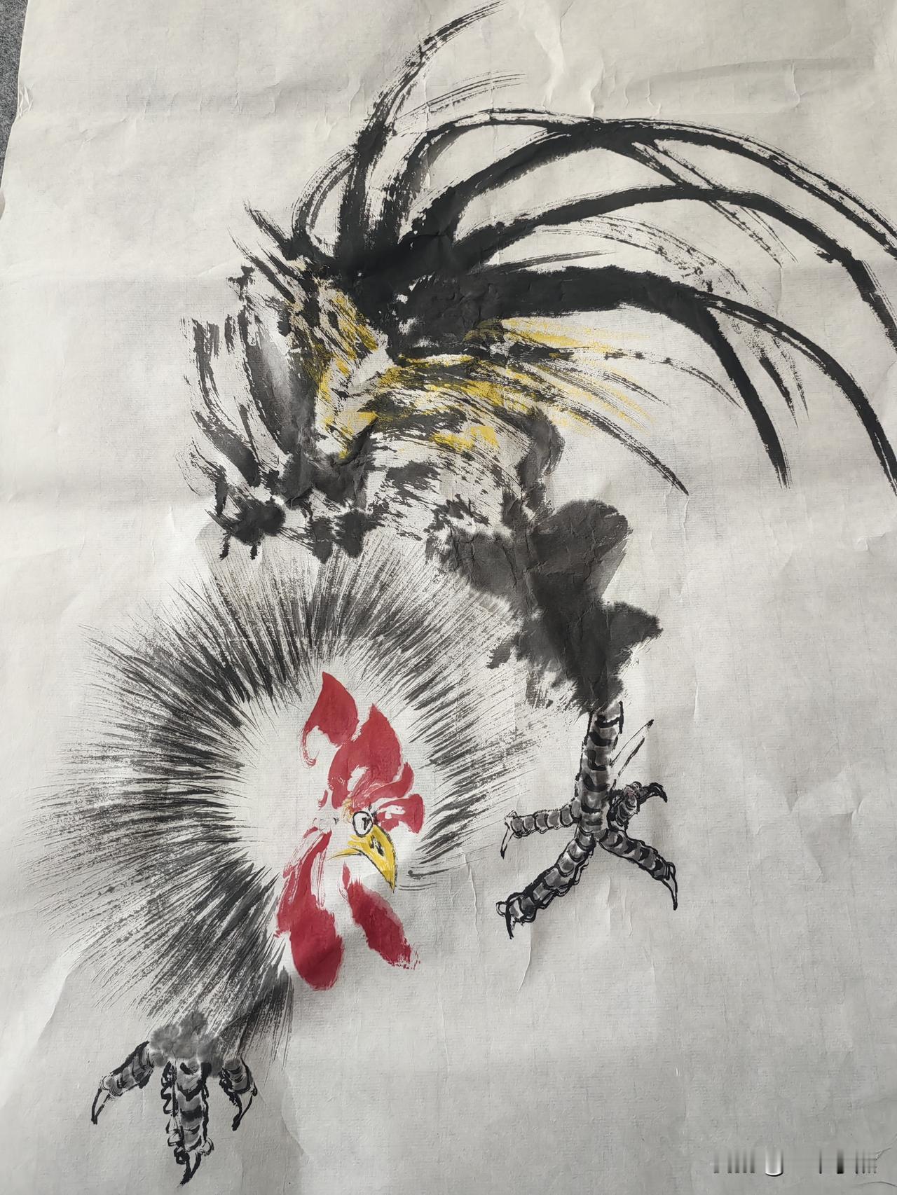 生活就是不断的重复。画画也一样！！画好一幅画的时候感觉是挺好。画了一上午的大公鸡