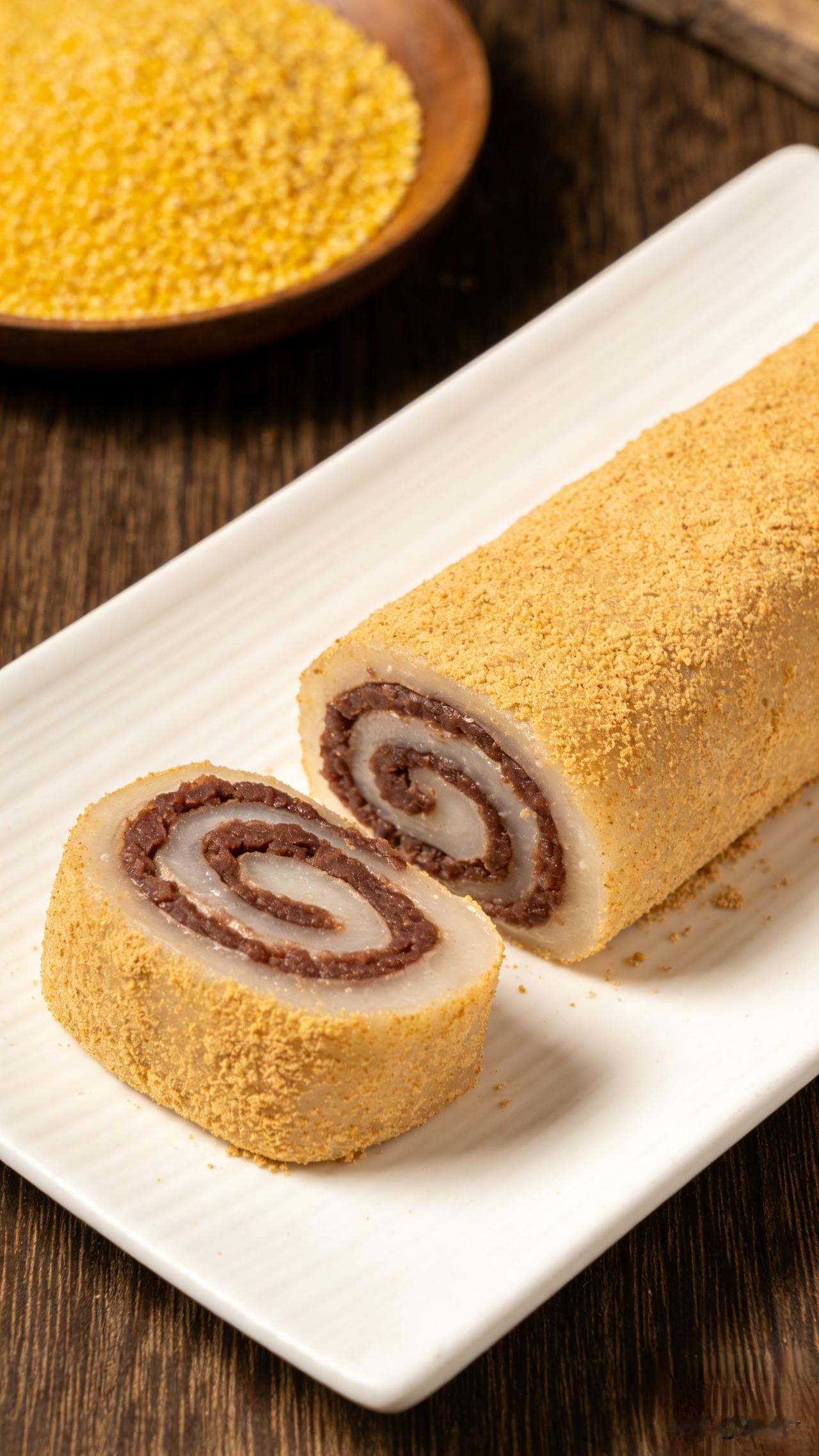 在我心里，最能代表家乡的，当属那一口软糯香甜的驴打滚。
 
它的做法算不上复杂，