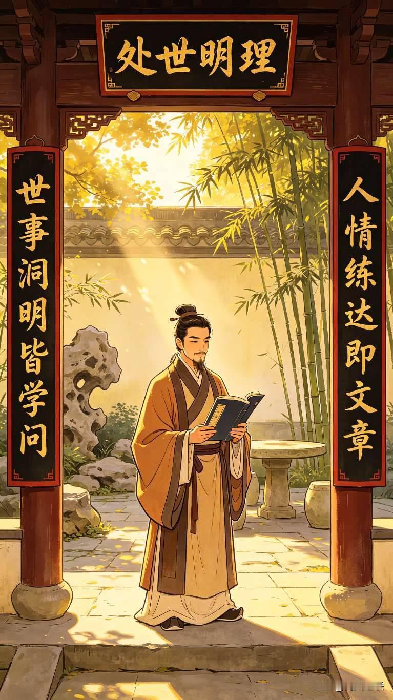 人行走世间，学会做人处事，远比挣钱更重要。
​
对联
上联：世事洞明皆学问
下联