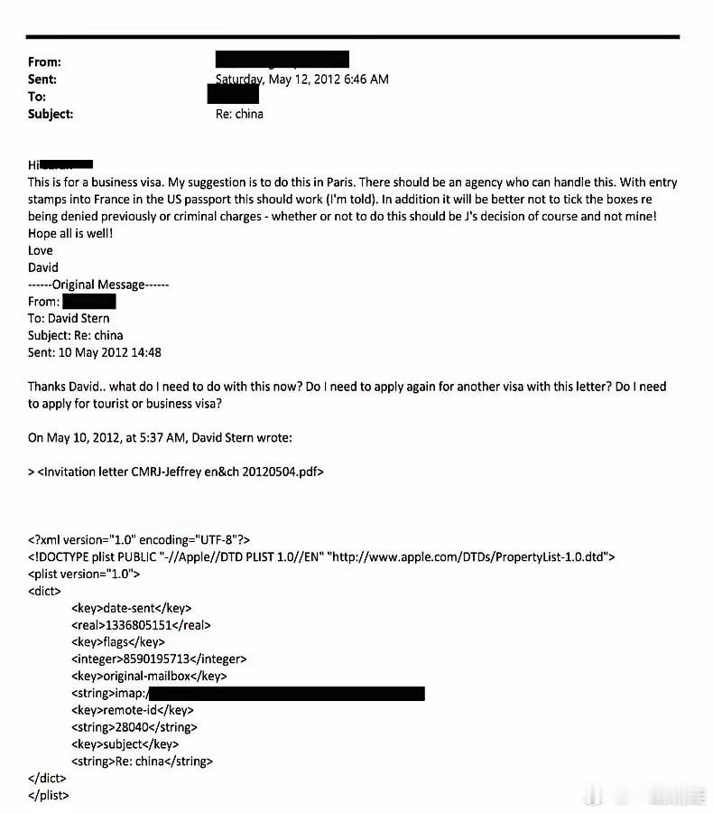爱泼斯坦2012年那封邮件，真叫人开了眼。他想来中国，申请递到纽约领馆，当场就被