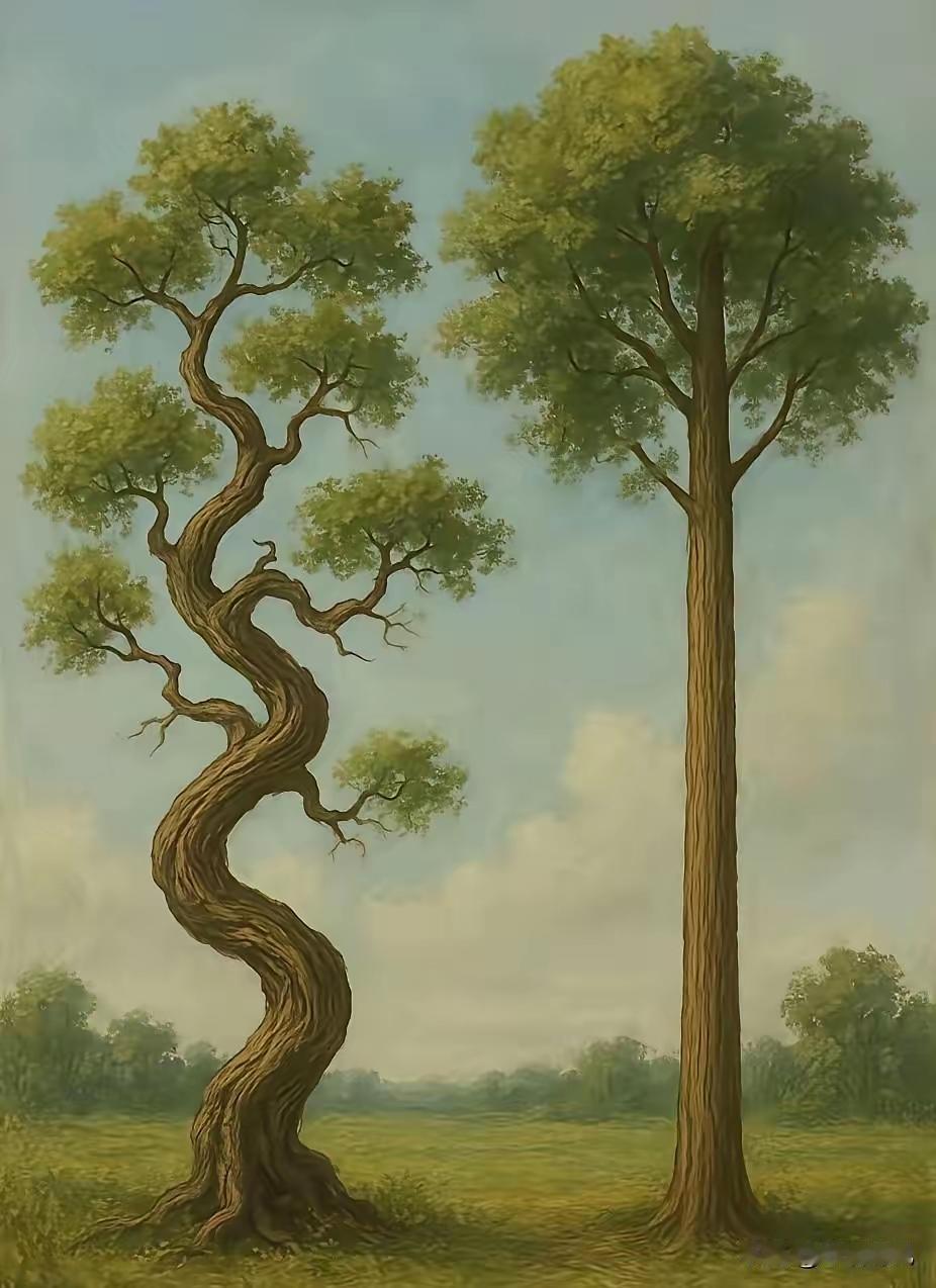 看图悟道理！--“我扭扭捏捏的生长可以成为景观，一直存在，你长的笔直，终会被砍掉